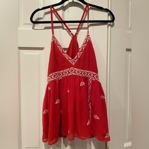 Love Sam - boho top in Red. Straps are adjustable. Fits a size medium.